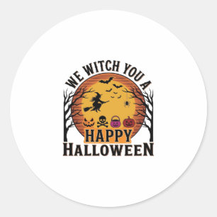 Wir wünschen Ihnen ein frohes Halloween Vintage Runder Aufkleber