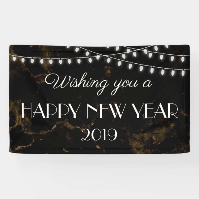 Wir wünschen Ihnen ein frohes neues Jahr Lights Go Banner (Horizontal)