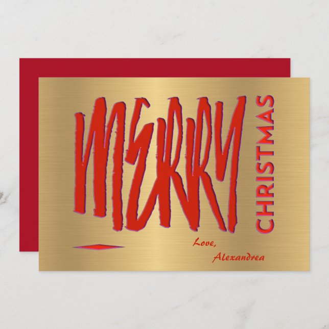 Wir wünschen Ihnen ein frohes Weihnachten Rot Eleg (Vorne/Hinten)