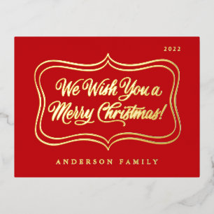 Wir wünschen Ihnen ein frohes Weihnachts Classic G Folien Feiertagspostkarte