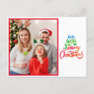 Wir wünschen Ihnen ein frohes Weihnachts-Foto-Scri Postkarte