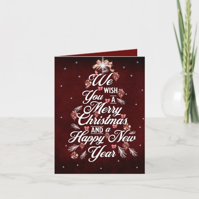 Wir wünschen Ihnen ein frohes Weihnachtsbaum Burgu Karte (Vorderseite)