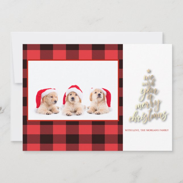 Wir wünschen Ihnen ein frohes Weihnachtsbüffel Kar (Vorderseite)