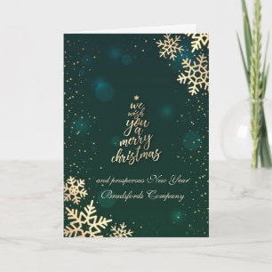 Wir wünschen Ihnen ein frohes Weihnachtsfest, Gold Feiertagskarte