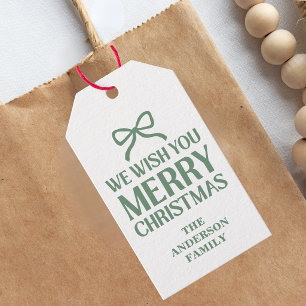 Wir wünschen Ihnen ein frohes Weihnachtsfest Grün Geschenkanhänger