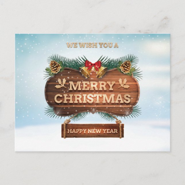 Wir wünschen Ihnen ein frohes Weihnachtsfest im ne Postkarte (Vorderseite)