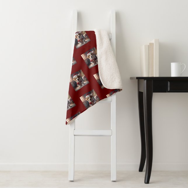 Wir wünschen Ihnen ein frohes Weihnachtsfest mit n Sherpadecke (Beispiel)