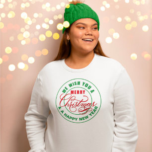 Wir wünschen Ihnen ein frohes Weihnachtsfest Rot u Sweatshirt