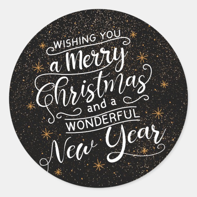 Wir wünschen Ihnen ein frohes Weihnachtsfest! Runder Aufkleber (Vorderseite)