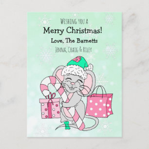 Wir wünschen Ihnen ein frohes Weihnachtsfest Süße Feiertagspostkarte