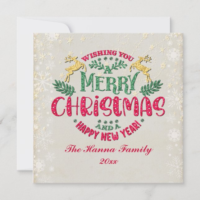 Wir wünschen Ihnen ein frohes Weihnachtsfest und e Einladung (Vorderseite)