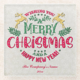 Wir wünschen Ihnen ein frohes Weihnachtsfest und e Glasuntersetzer