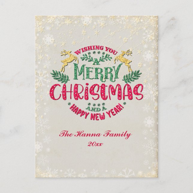 Wir wünschen Ihnen ein frohes Weihnachtsfest und e Postkarte (Vorderseite)