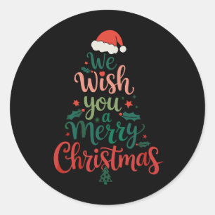 Wir wünschen Ihnen ein frohes Weihnachtsfest Xmas  Runder Aufkleber