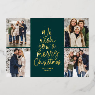 Wir wünschen Ihnen ein frohes Weihnachtsgrün vier Folien Feiertagskarte