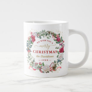 Wir wünschen Ihnen ein frohes WeihnachtskrautMonog Jumbo-Tasse