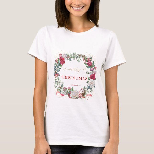 Wir wünschen Ihnen ein frohes WeihnachtskrautMonog T-Shirt (Vorderseite)