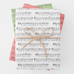 Wir wünschen Ihnen ein frohes Weihnachtsmusik Geschenkpapier Set