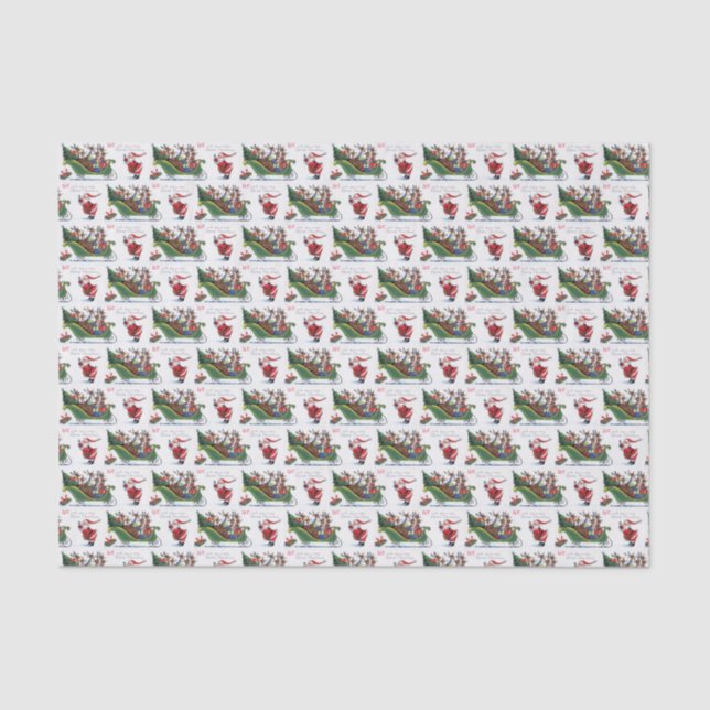 Wir wünschen Ihnen ein frohes Weihnachtsretro Vint Seidenpapier (Vorderseite)