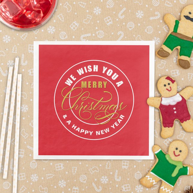 Wir wünschen Ihnen ein frohes Weihnachtsrot Serviette (Von Creator hochgeladen)