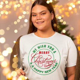 Wir wünschen Ihnen ein frohes Weihnachtsrot und gr T-Shirt