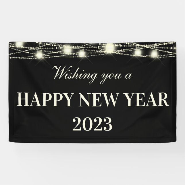 Wir wünschen Ihnen ein gutes neues Jahr Lights Jar Banner (Horizontal)