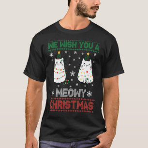 Wir wünschen Ihnen ein Meowy-Katzen-Weihnachten hä T-Shirt