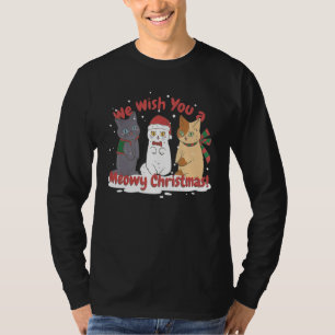 Wir wünschen Ihnen ein miauen Katzen-Weihnachten T-Shirt