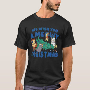 Wir wünschen Ihnen ein miauen Weihnachten Katze We T-Shirt