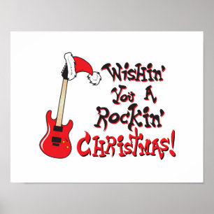 Wir wünschen Ihnen ein Rocking Christmas Clock Pil Poster
