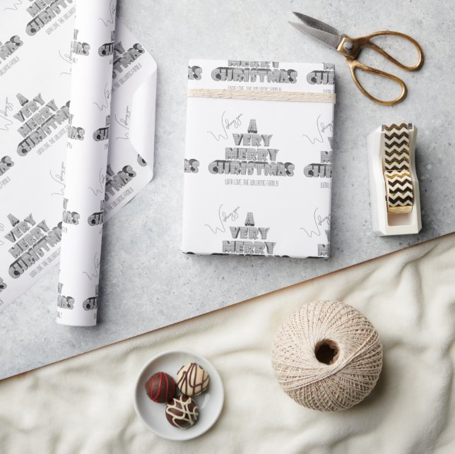 Wir wünschen Ihnen ein sehr frohes Weihnachtsfest Geschenkpapier (Basteln)