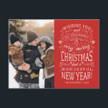 Wir wünschen Ihnen ein sehr frohes Weihnachtsfest- Postkarte<br><div class="desc">Typografisch angetriebene Foto-Urlaubskarten mit den Worten "Wir wünschen Ihnen und Ihrer ganzen Familie ein frohes Weihnachtsfest und ein wundervolles Neues Jahr".</div>
