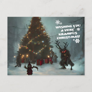 Wir wünschen Ihnen ein sehr Krampus Weihnachten Postkarte