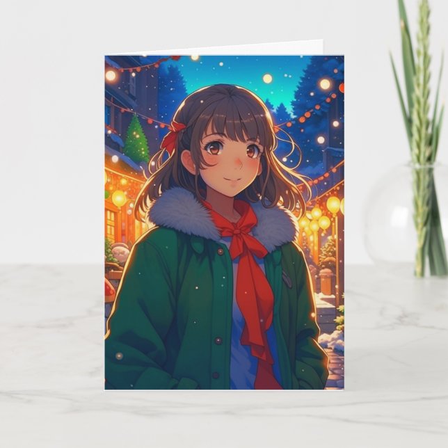 Wir wünschen Ihnen ein Weihnachtsfest! Karte (Vorderseite)