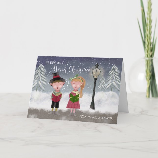 Wir wünschen Ihnen eine frohe Weihnachts-Karolerka Karte (Vorderseite)