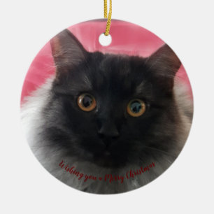 Wir wünschen Ihnen eine frohe Weihnachts-schwarze Keramik Ornament