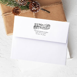 Wir wünschen Ihnen eine frohe Weihnachts-Vintage A Gummistempel