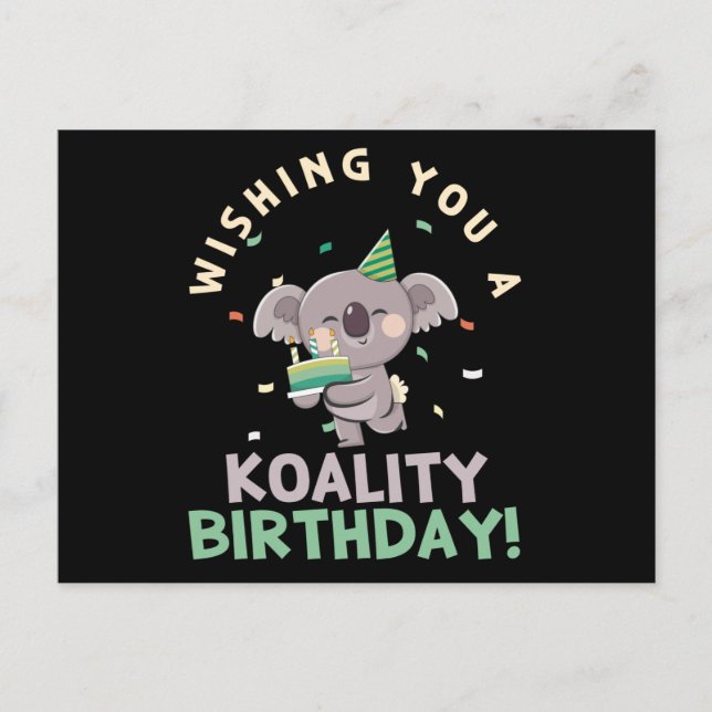 Wir wünschen Ihnen eine Koalität Geburtstag Koala  Postkarte (Vorderseite)