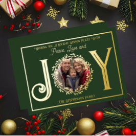 Wir wünschen Ihnen eine Liebe und Freude in der Fe Folien Feiertagskarte