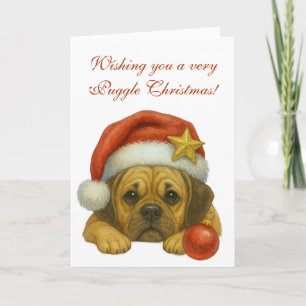 Wir wünschen Ihnen eine sehr Puggle Weihnachtskart Karte