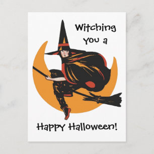 Wir wünschen Ihnen eine vintage-glückliche Hallowe Postkarte