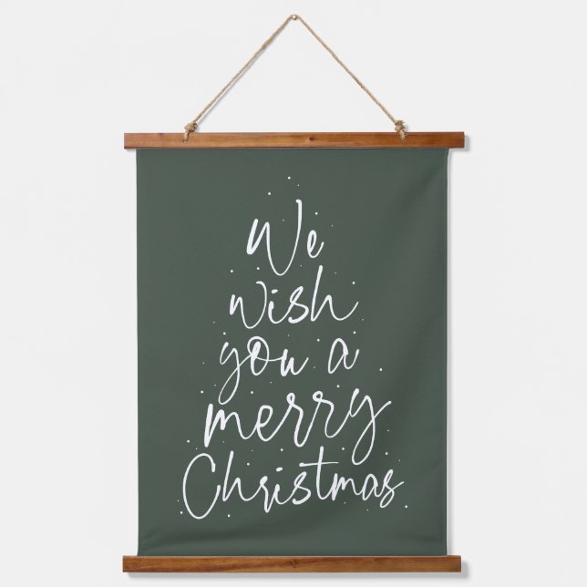 Wir wünschen Ihnen einen angenehmen Weihnachtsfeie Wandteppich Mit Holzrahmen (Vorderseite)