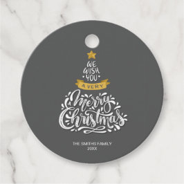 Wir wünschen Ihnen einen frohen Weihnachtstypograf Geschenkanhänger