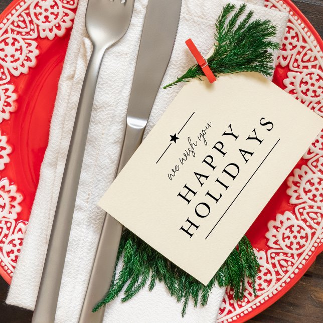 Wir wünschen Ihnen einen schönen Urlaub Gummistempel (Modern We Wish You Happy Holidays Rubber Stamp)