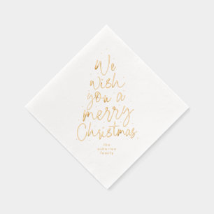 Wir wünschen Ihnen einen schönen Weihnachtsurlaub Servietten Mit Folie