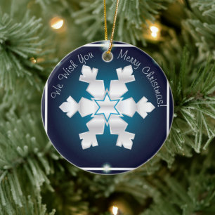 Wir wünschen Ihnen frohe Weihnachten! Happy New Ye Keramik Ornament