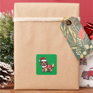 Wir wünschen Ihnen frohe Weihnachten mit niedliche Quadratischer Aufkleber