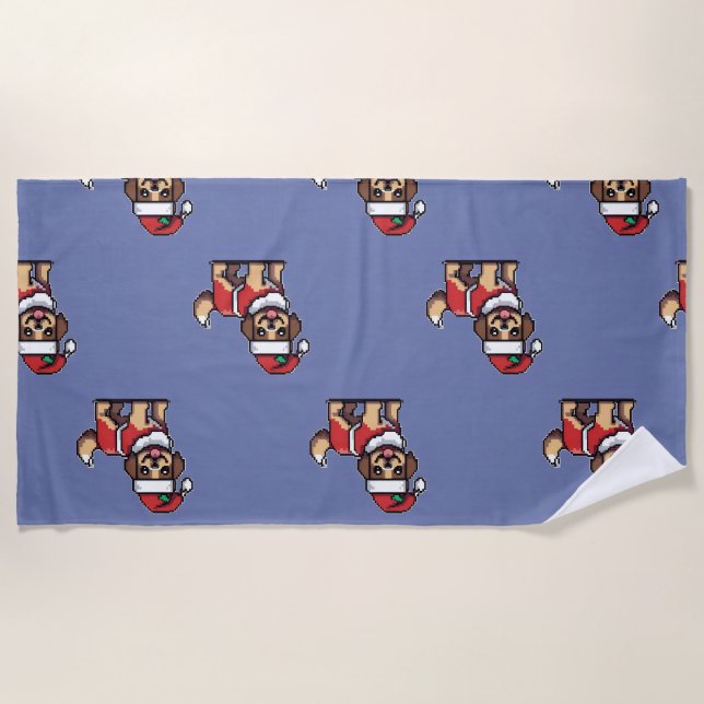 Wir wünschen Ihnen frohe Weihnachten mit niedliche Strandtuch (Vorderseite)