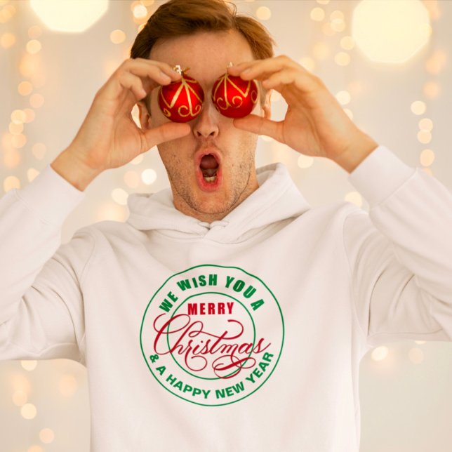 Wir wünschen Ihnen frohe Weihnachten Rot und Grün Hoodie (Von Creator hochgeladen)
