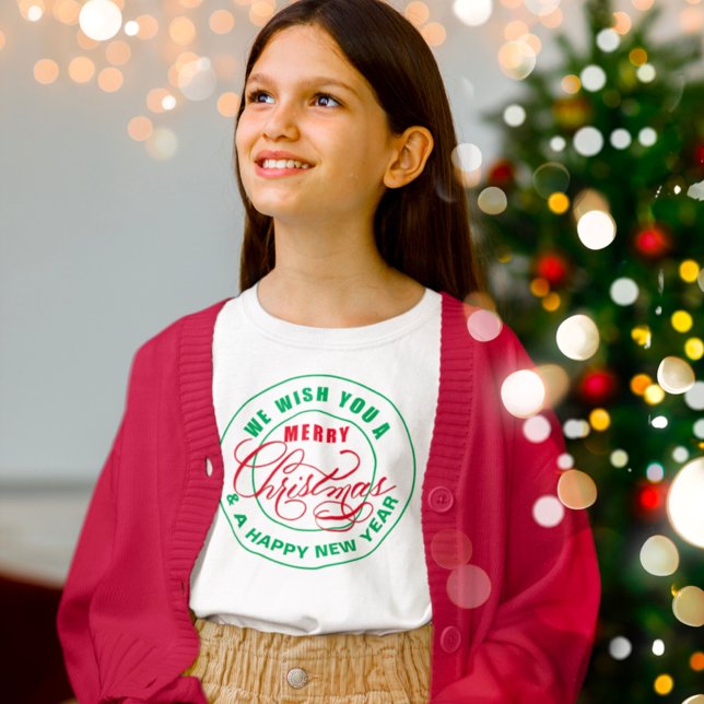 Wir wünschen Ihnen frohe Weihnachten rot und grün T-Shirt (Von Creator hochgeladen)